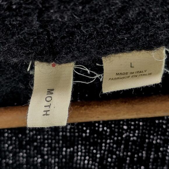 Anthropologie Sweater Womens Large Black Wool Cardigan Vallon Cuffed Ribbon Long - Picture 3 of 16